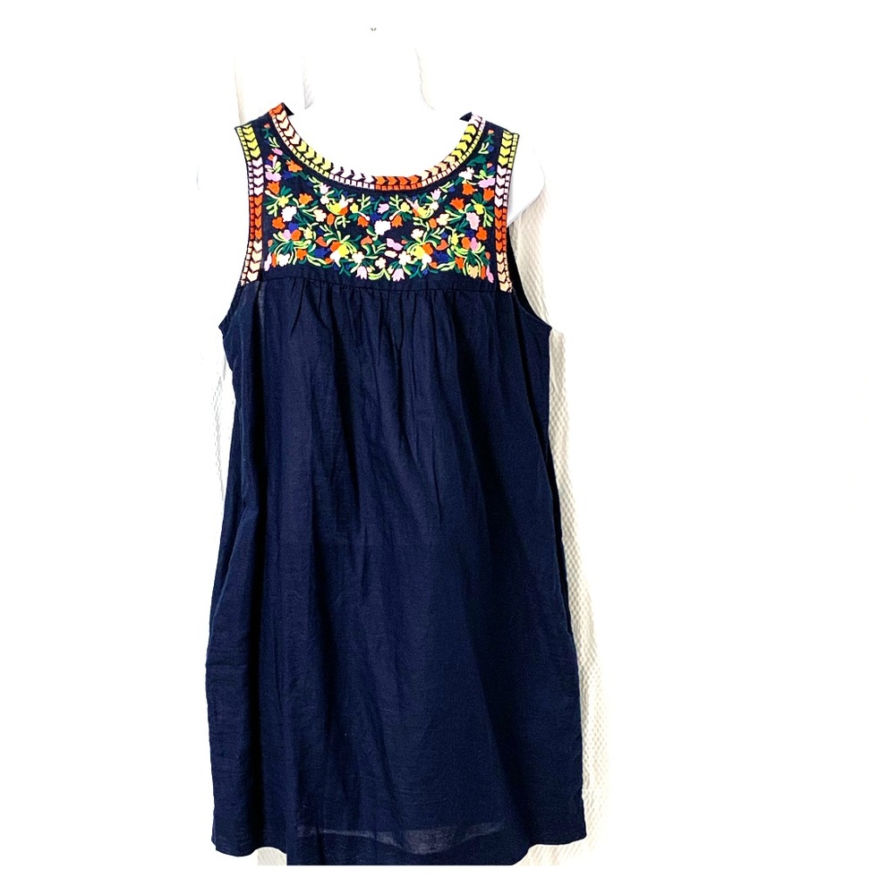 J Crew Embroidered Linen Summer Dress